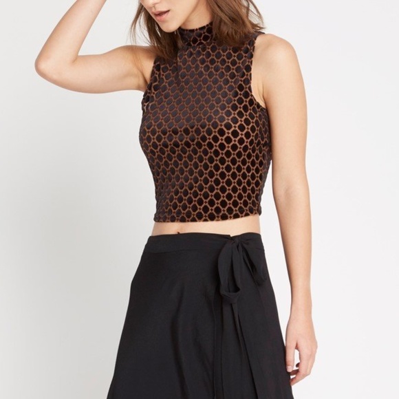 New Velvet Sleeveless Blouse Top Orange Black SML - Picture 2 of 6